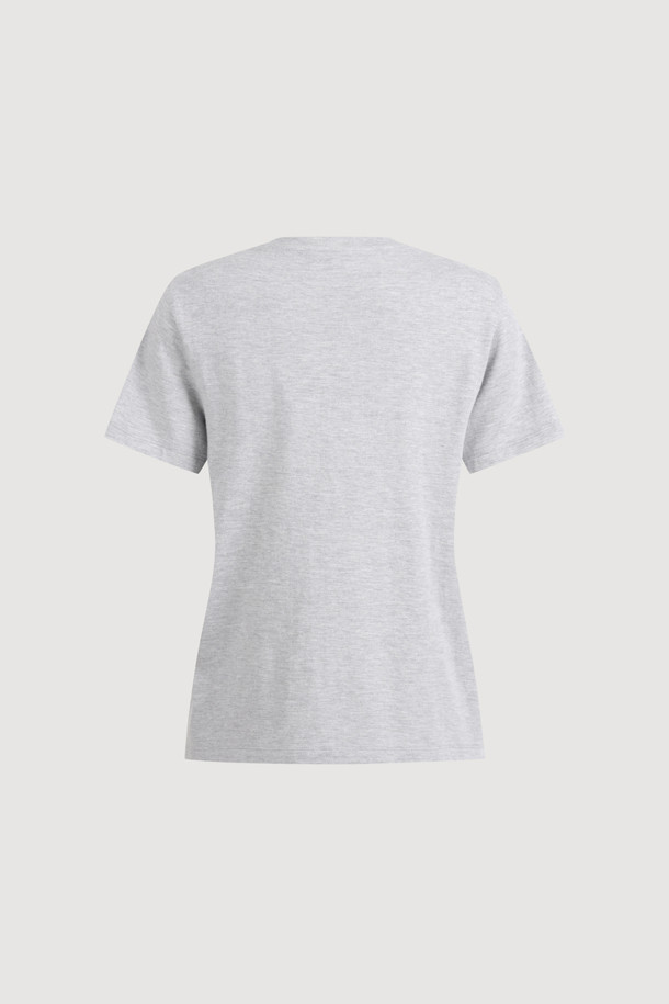 LUCKY CHOUETTE - 반소매 티셔츠 - Chouetties by LUCKY CHOUETTE_Ribbon Point Half Sleeve T-shirt (melange grey)