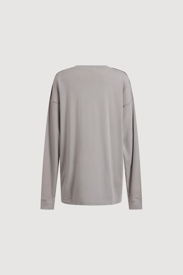 LUCKY CHOUETTE - 긴소매 티셔츠 - Chouetties by LUCKY CHOUETTE_Loose Fit Long T-shirt (grey)