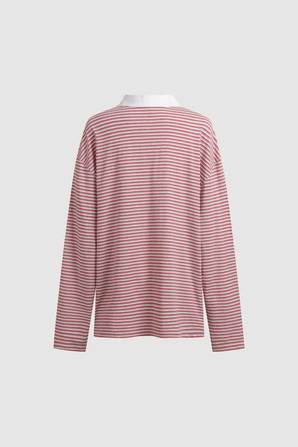 LUCKY CHOUETTE - 긴소매 티셔츠 - Chouetties by LUCKY CHOUETTE_Stripe PK Long T-shirt (pink)