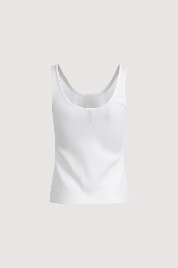 LUCKY CHOUETTE - 민소매티셔츠 - Chouetties by LUCKY CHOUETTE_Ribbon Point Sleeveless T-shirt (white)