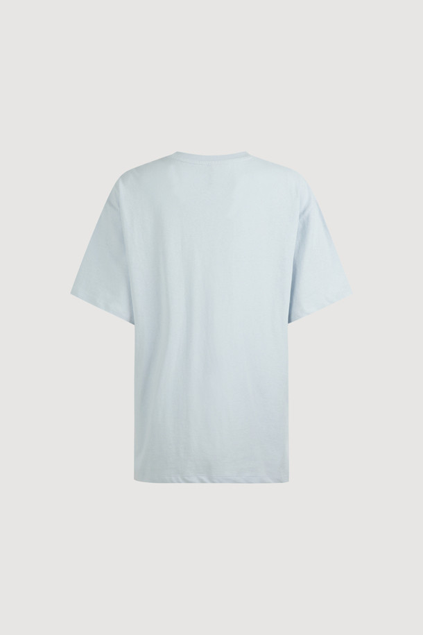 LUCKY CHOUETTE - 반소매 티셔츠 - [Re-Order] Chouetties by LUCKY CHOUETTE_Graphic Semi Over Fit Half Sleeve T-shirt (light blue)
