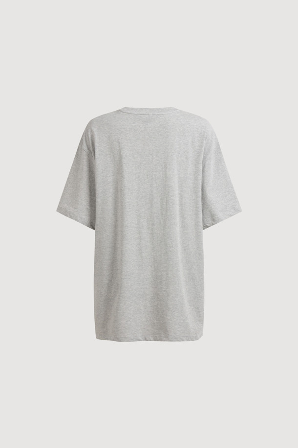 LUCKY CHOUETTE - 반소매 티셔츠 - Chouetties by LUCKY CHOUETTE_Graphic Semi Over Fit Half Sleeve T-shirt (melange grey)