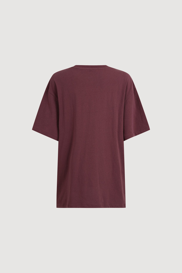 LUCKY CHOUETTE - 반소매 티셔츠 - [Re-Order] Chouetties by LUCKY CHOUETTE_Graphic Semi Over Fit Half Sleeve T-shirt (purple)