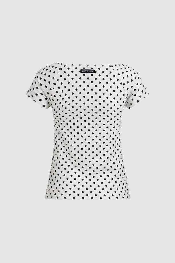 LUCKY CHOUETTE - 반소매 티셔츠 - Chouetties by LUCKY CHOUETTE_Boat Neck Half Sleeve T-shirt (white)