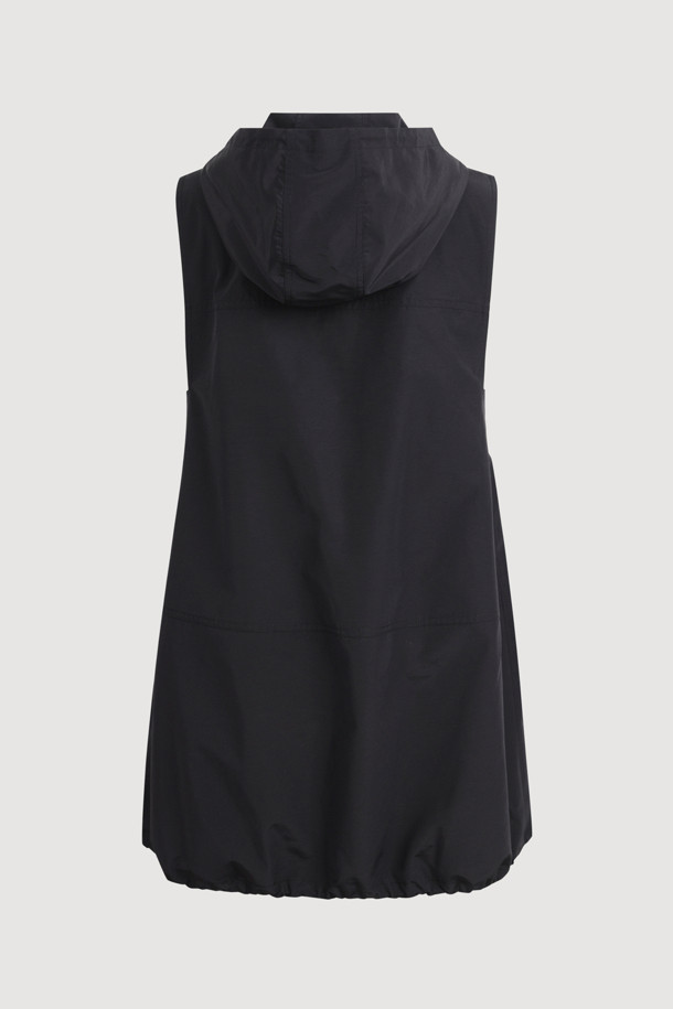 LUCKY CHOUETTE - 민소매 원피스 - Sleeveless Hood Mini Dress (black)