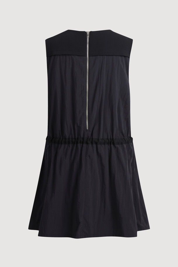 LUCKY CHOUETTE - 민소매 원피스 - Texture Mix Mini Dress (black)