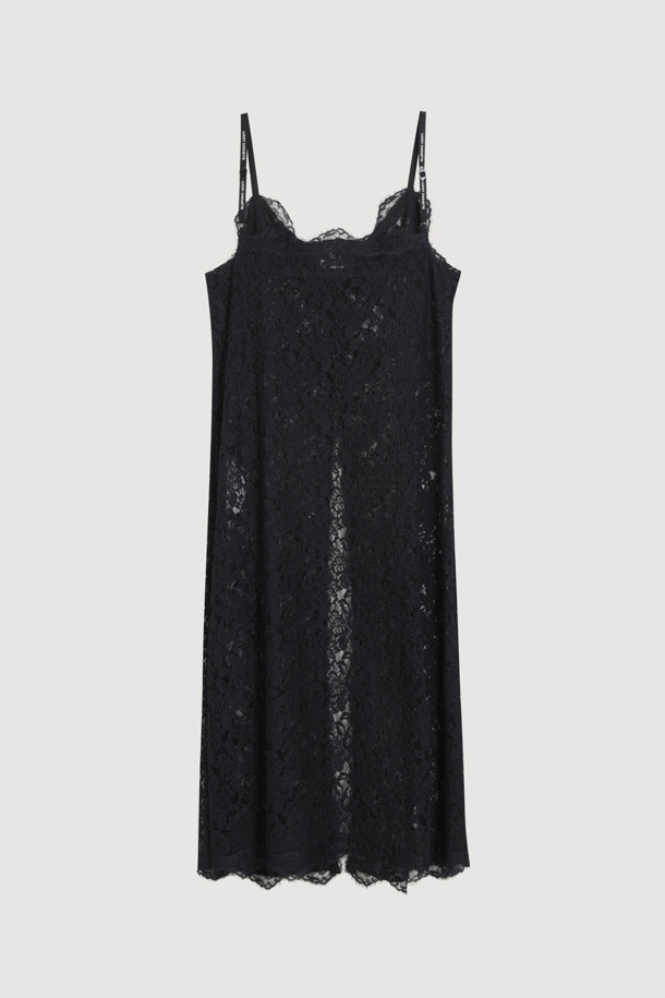 LUCKY CHOUETTE - 민소매 원피스 - [Holiday Edition] Lace Slip Dress (black)