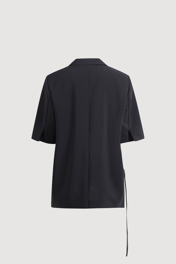 LUCKY CHOUETTE - 자켓 - Poly Single Half Sleeve Jacket (black)