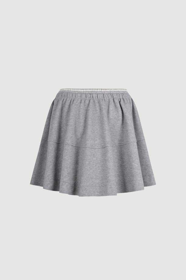 LUCKY CHOUETTE - 미니스커트 - [Re-Order] Jersey Banding Mini  Skirt (melange grey)