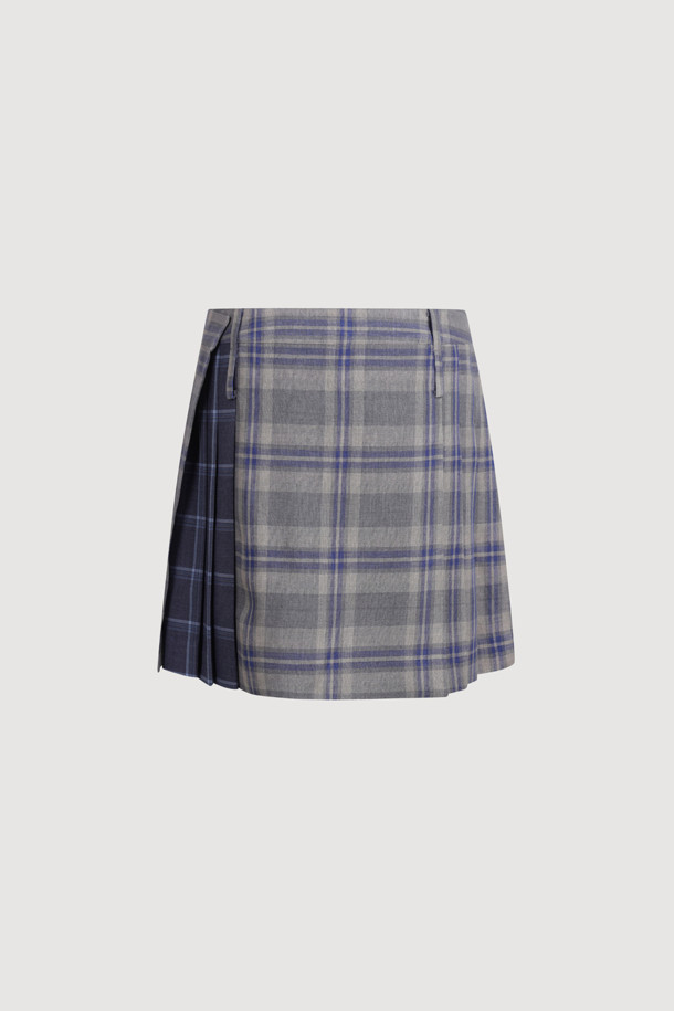 LUCKY CHOUETTE - 미니스커트 - Check Mix Mini Wrap Skirt (multi color)