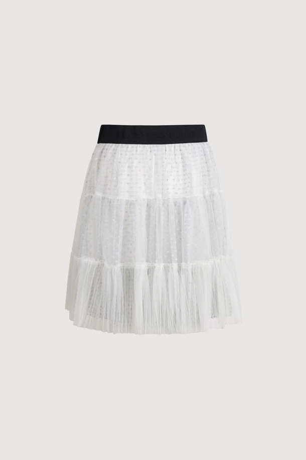 LUCKY CHOUETTE - 미디스커트 - [Holiday Edition] Shirring Point Banding Midi Skirt (Ivory)