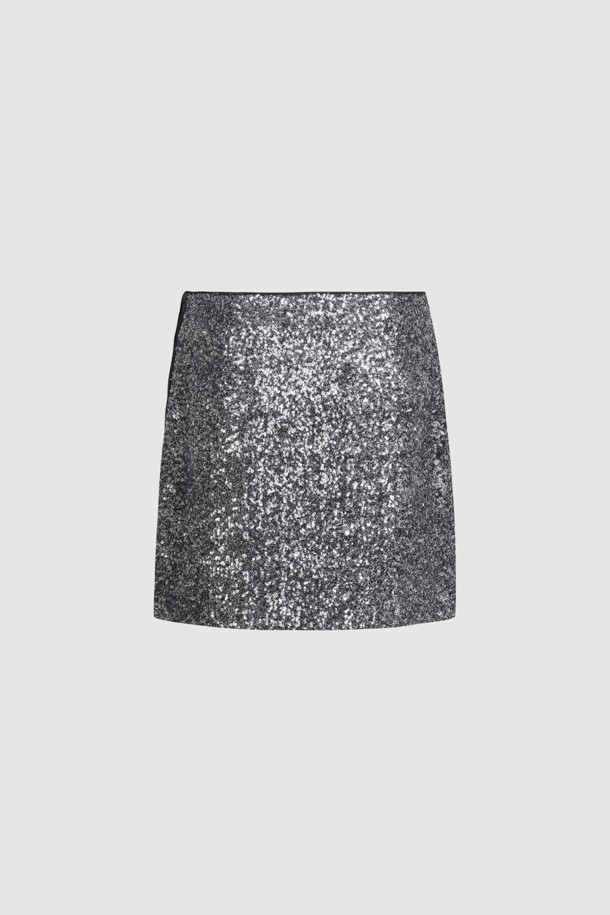 LUCKY CHOUETTE - 미니스커트 - [Holiday Edition] Spangled Mini Skirt (silver)