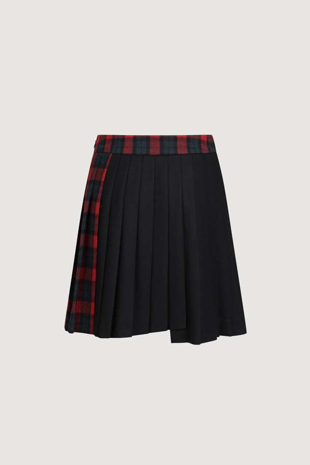 LUCKY CHOUETTE - 미니스커트 - [Holiday Edition] Check Mix Midi Skirt (multi color)