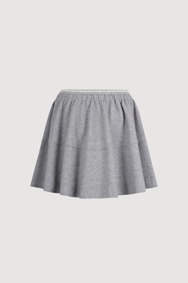 LUCKY CHOUETTE - 미니스커트 - Jersey Banding Mini  Skirt (melange grey)