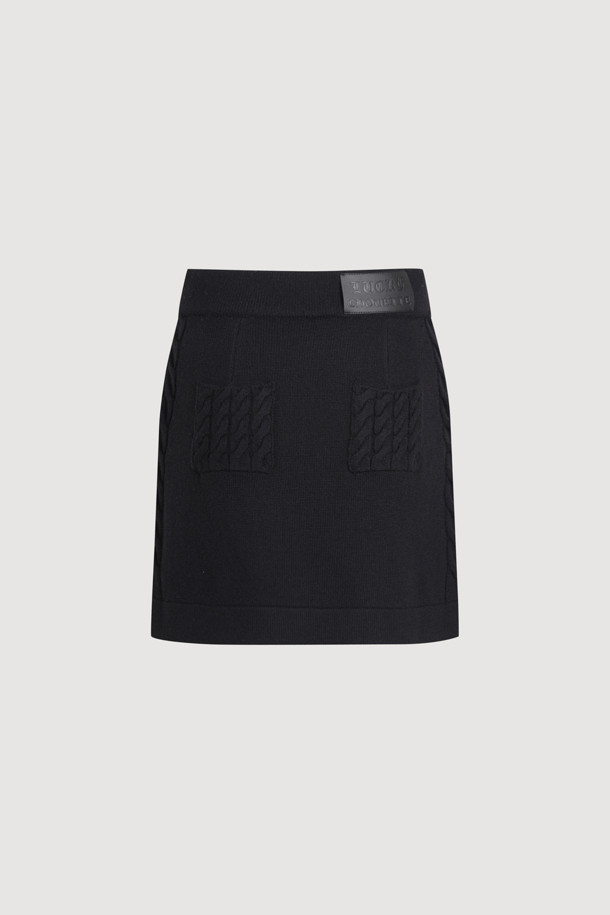 LUCKY CHOUETTE - 미니스커트 - Mini Knit Skirt (black)