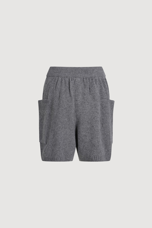 LUCKY CHOUETTE - 쇼트팬츠 - [Holiday Edition] Coloring String Knit Shorts (melange grey)