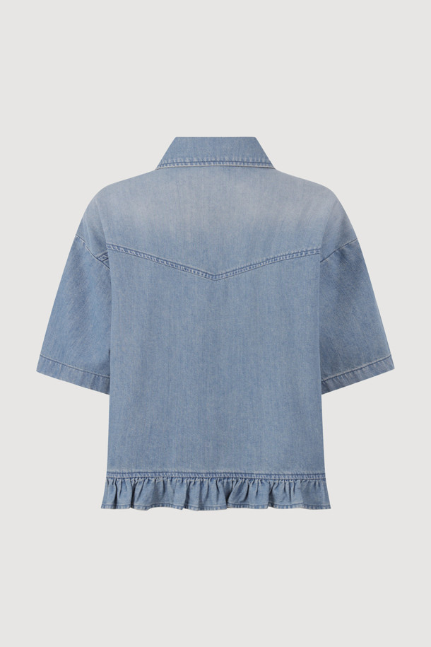 LUCKY CHOUETTE - 블라우스 - [Re-Order] Denim Shirt Blouse (blue)