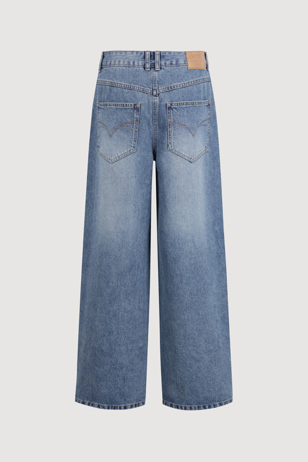 LUCKY CHOUETTE - 롱/미디팬츠 - [Atelier] Studded Denim Pants (blue)