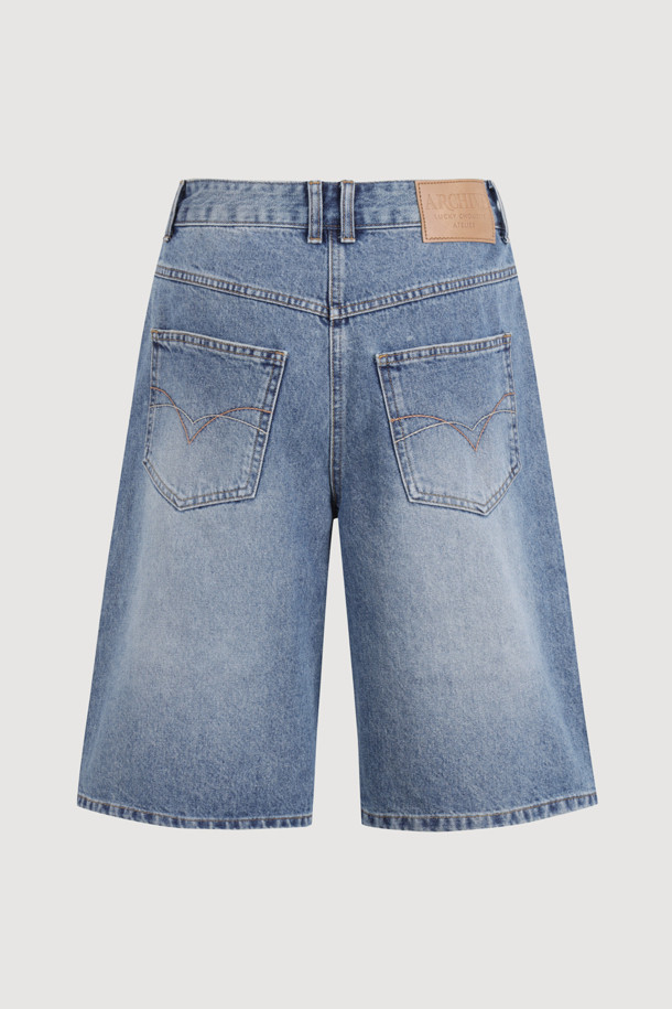 LUCKY CHOUETTE - 데님 - [Atelier] Studded Denim Shorts (blue)