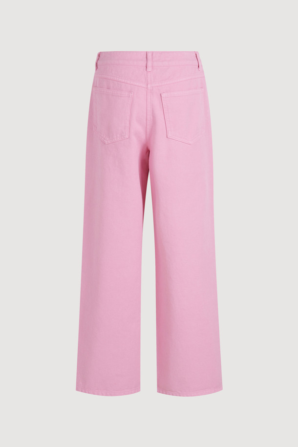 LUCKY CHOUETTE - 데님 - Two-tuck Dying Denim Pants (pink)