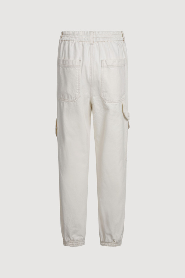 LUCKY CHOUETTE - 롱/미디팬츠 - Out Pocket Jogger Denim Pants (ivory)