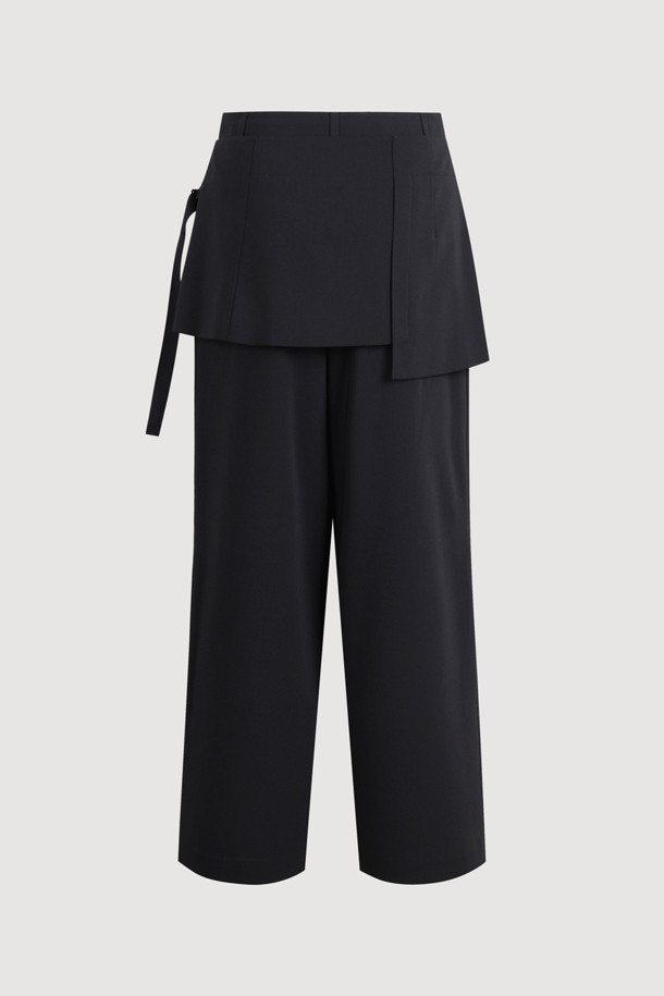 LUCKY CHOUETTE - 롱/미디팬츠 - Detachable Wrap Detail Pants (black)