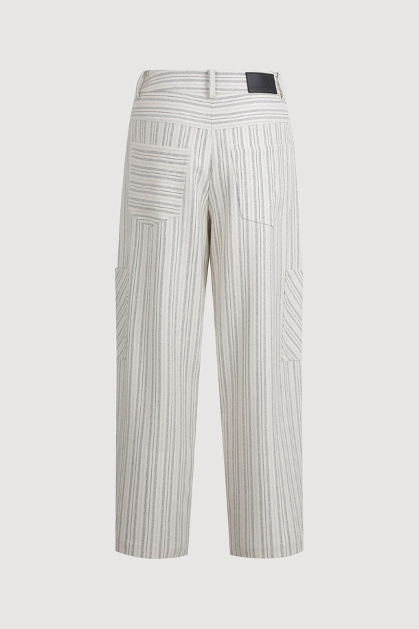 LUCKY CHOUETTE - 롱/미디팬츠 - Pocket Point Stripe Pants (ivory)