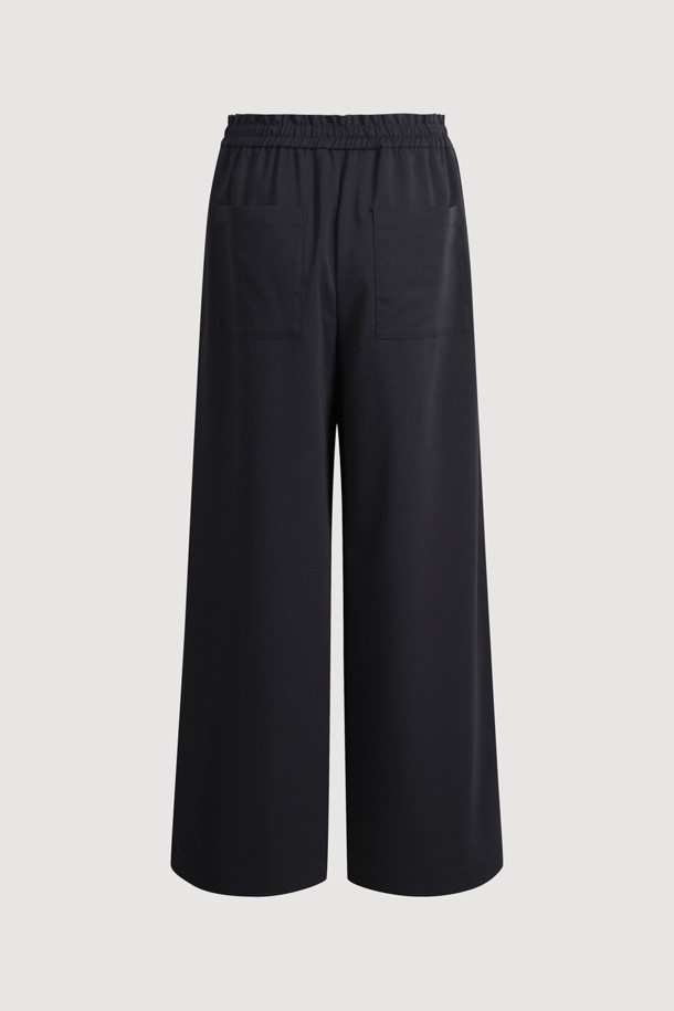 LUCKY CHOUETTE - 롱/미디팬츠 - Side Colored Banding Pants (dark grey)