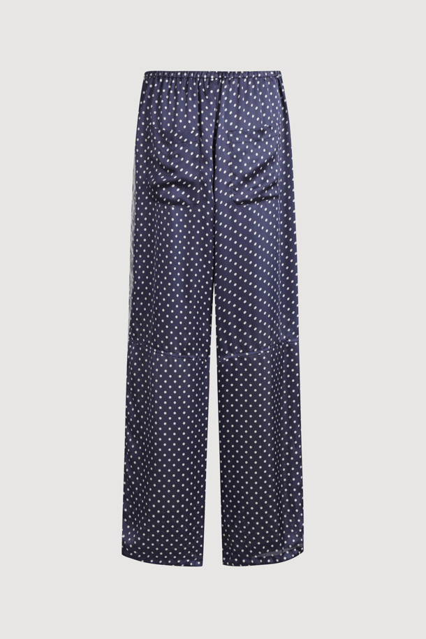 LUCKY CHOUETTE - 롱/미디팬츠 - [Re-Order] Dot Print Jogger Banding Pants (navy)