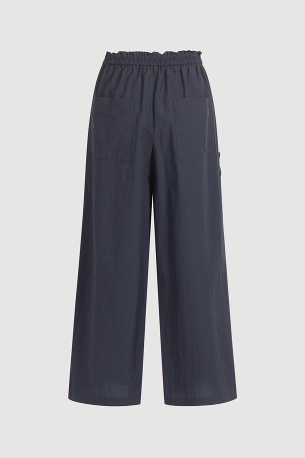LUCKY CHOUETTE - 롱/미디팬츠 - Frill Point Banding Pants (dark navy)