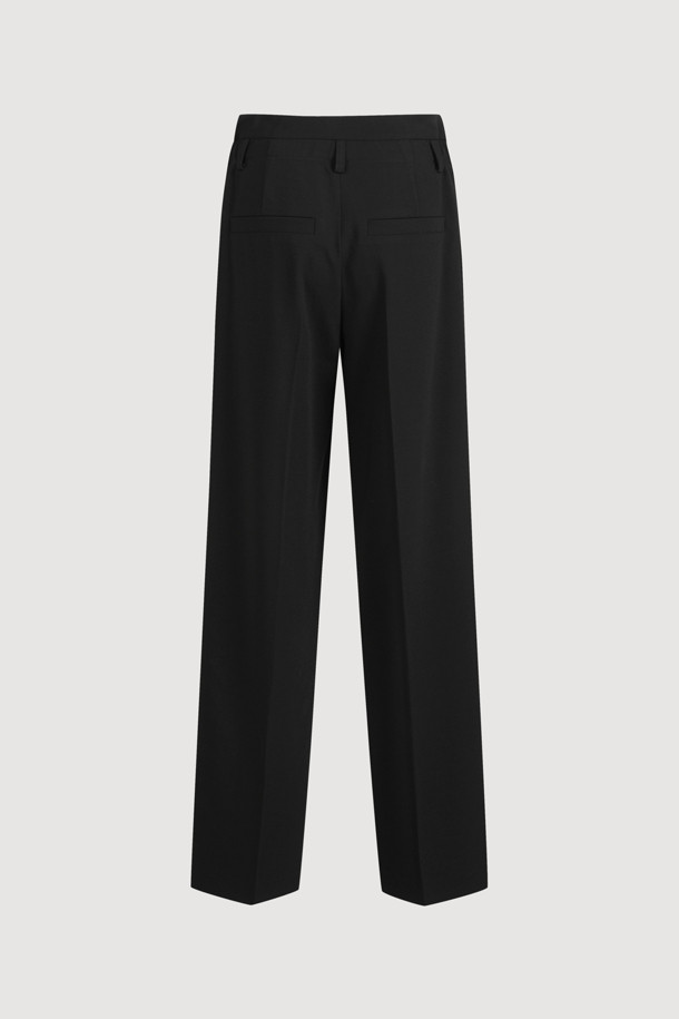 LUCKY CHOUETTE - 롱/미디팬츠 - Sideband Pintuck Wide Pants (black)