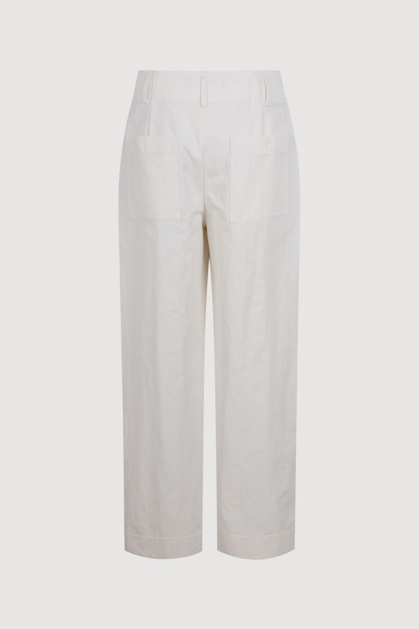 LUCKY CHOUETTE - 롱/미디팬츠 - Pintuck Point Cotton Pants (ivory)