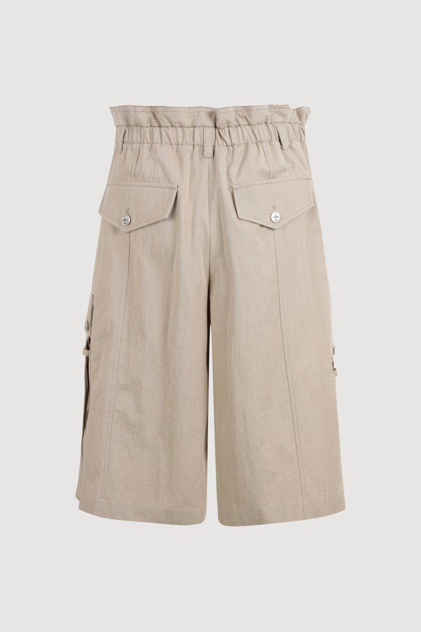 LUCKY CHOUETTE - 쇼트팬츠 - [Atelier] Pocket Point Back Banding Midi Shorts (beige)