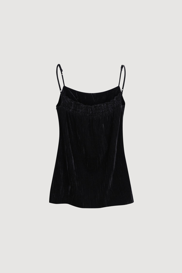 LUCKY CHOUETTE - 블라우스 - [Holiday Edition] Tuck Point Velvet Blouse (black)