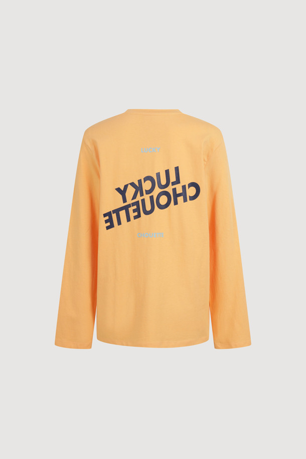 LUCKY CHOUETTE - 긴소매 티셔츠 - Chouette Point Basic Fit Long Sleeve T-shirt (orange)