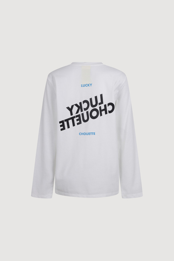 LUCKY CHOUETTE - 긴소매 티셔츠 - Chouette Point Basic Fit Long Sleeve T-shirt (white)