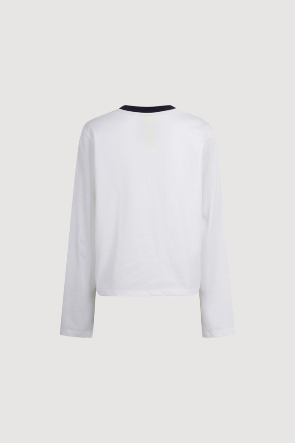 LUCKY CHOUETTE - 긴소매 티셔츠 - Chouette Point Long Sleeve T-shirt (white)