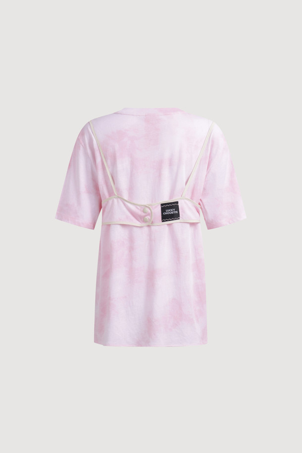 LUCKY CHOUETTE - 반소매 티셔츠 - Bustier Point Half Sleeve T-shirt (pink)