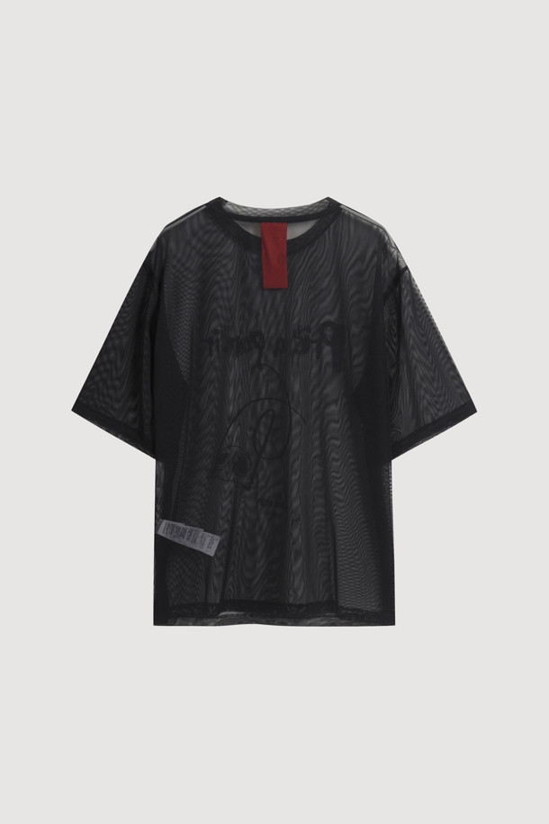 LUCKY CHOUETTE - 반소매 티셔츠 - Chouette Point Mesh Half Sleeve T-shirt (black)