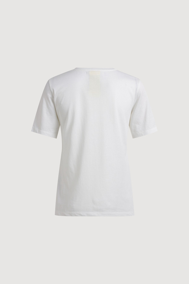 LUCKY CHOUETTE - 반소매 티셔츠 - Emblem Point Slim Fit Half Sleeve T-shirt (white)