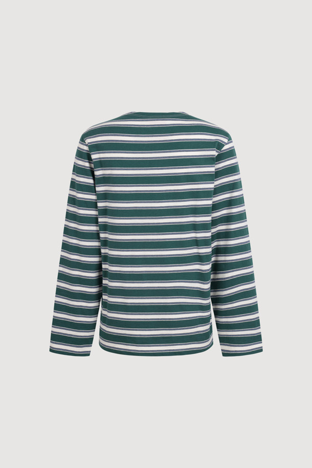 LUCKY CHOUETTE - 긴소매 티셔츠 - [Signature] Chouette Stripe Long Sleeve T-shirt (green)