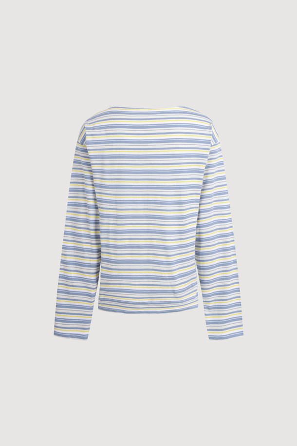 LUCKY CHOUETTE - 긴소매 티셔츠 - [Atelier] Anchor Point Stripe Long Sleeve T-shirt (blue)