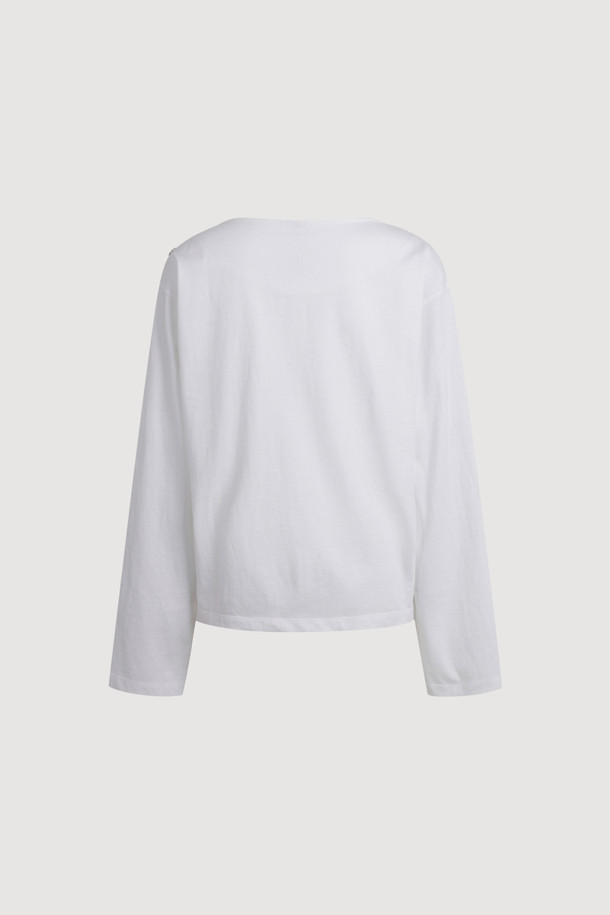 LUCKY CHOUETTE - 긴소매 티셔츠 - [Atelier] Anchor Point Stripe Long Sleeve T-shirt (white)