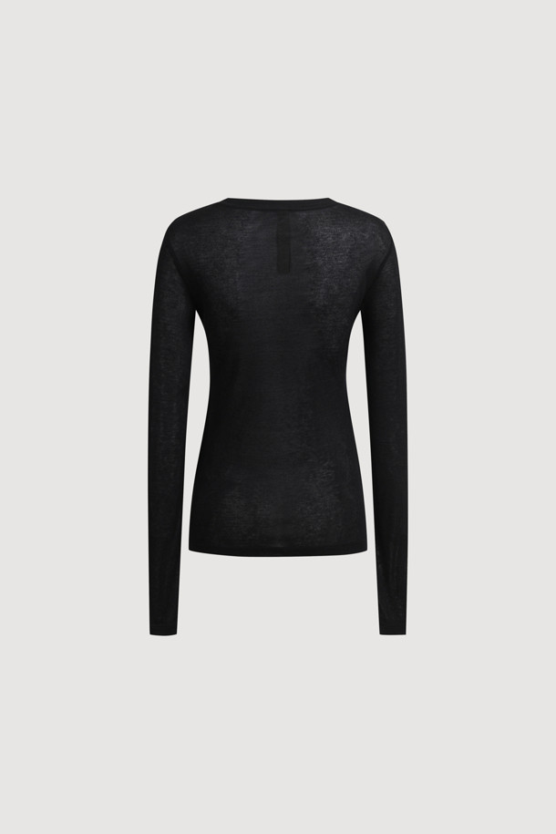 LUCKY CHOUETTE - 긴소매 티셔츠 - [Atelier] Mesh Slim Fit Long Sleeve T-shirt (black)