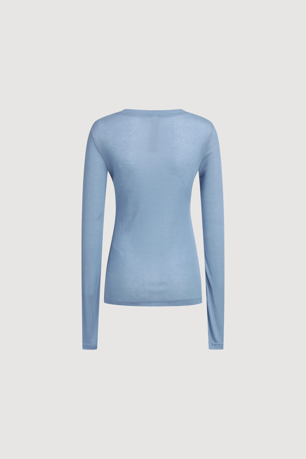 LUCKY CHOUETTE - 긴소매 티셔츠 - [Atelier] Mesh Slim Fit Long Sleeve T-shirt (blue)