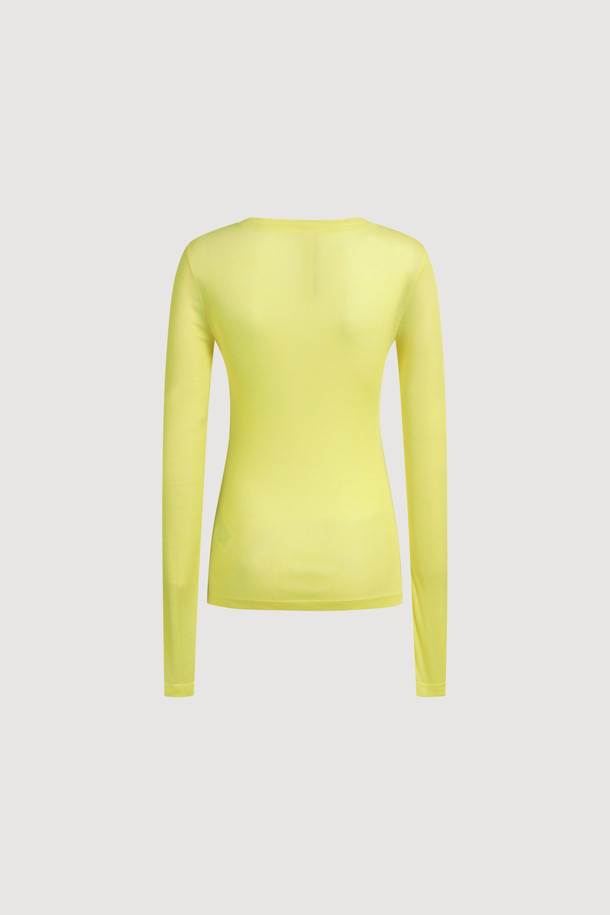 LUCKY CHOUETTE - 긴소매 티셔츠 - [Atelier] Mesh Slim Fit Long Sleeve T-shirt (yellow)