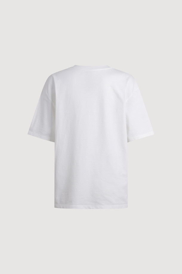 LUCKY CHOUETTE - 반소매 티셔츠 - [Atelier] Lettering Point Half Sleeve T-shirt (ivory)