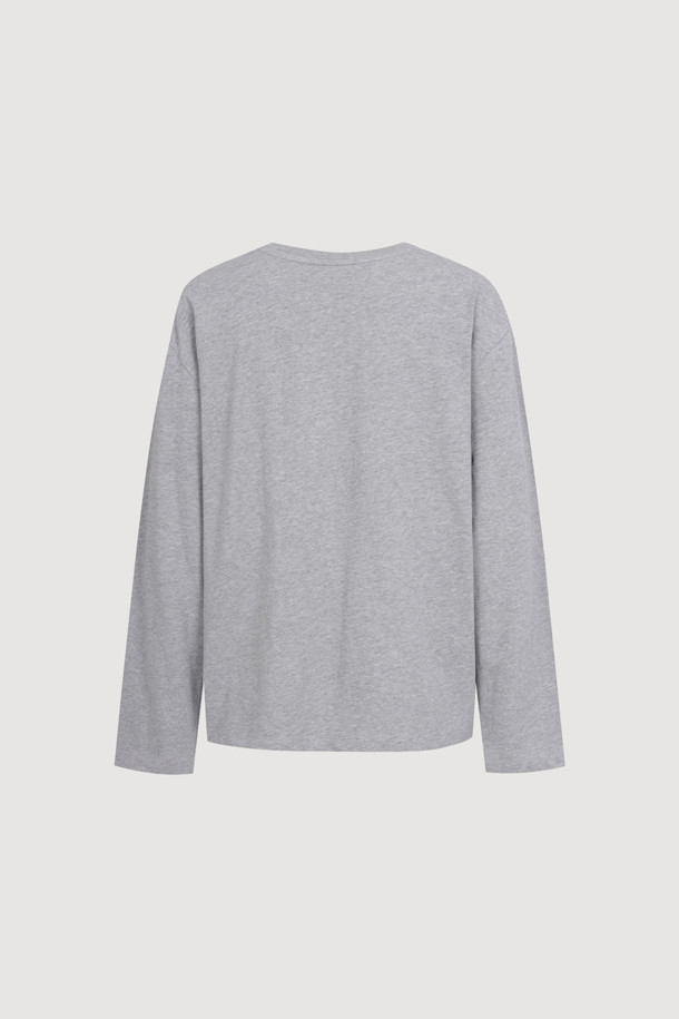 LUCKY CHOUETTE - 긴소매 티셔츠 - Chouette Point Long Sleeve T-shirt (melange grey)