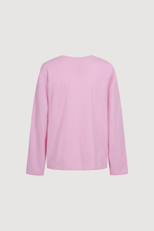 LUCKY CHOUETTE - 긴소매 티셔츠 - Chouette Point Long Sleeve T-shirt (pink)