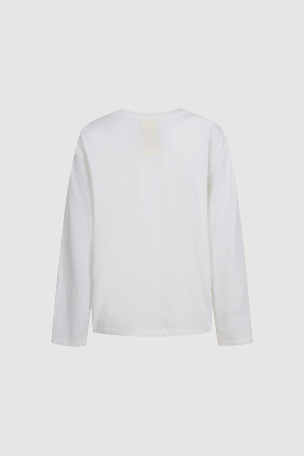 LUCKY CHOUETTE - 긴소매 티셔츠 - Chouette Point Long Sleeve T-shirt (white)